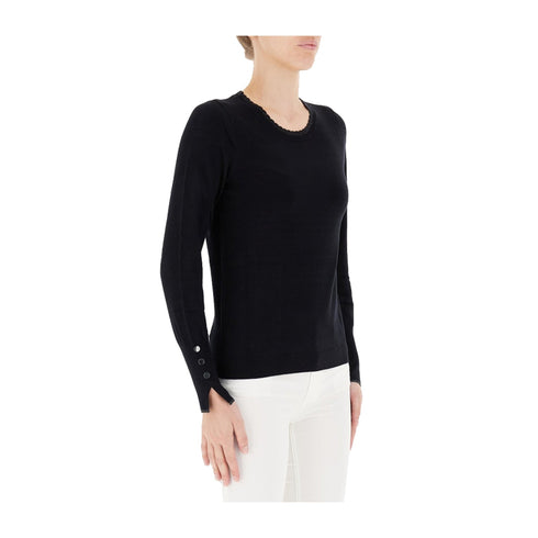 LIU.JO Maglia Maglia Donna scollo lavorato Nero - Francavilla Moda